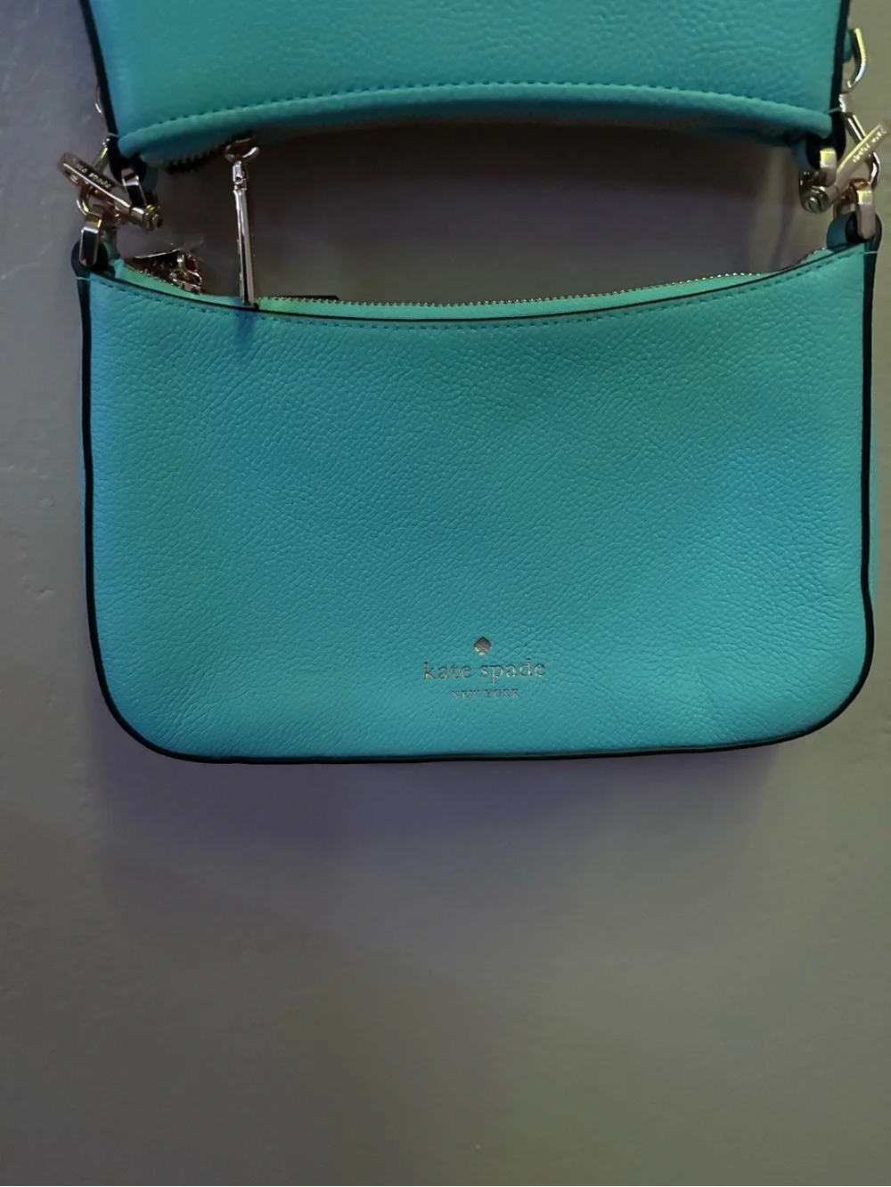 kate spade Woven Leather Crossbody in Aqua Blue